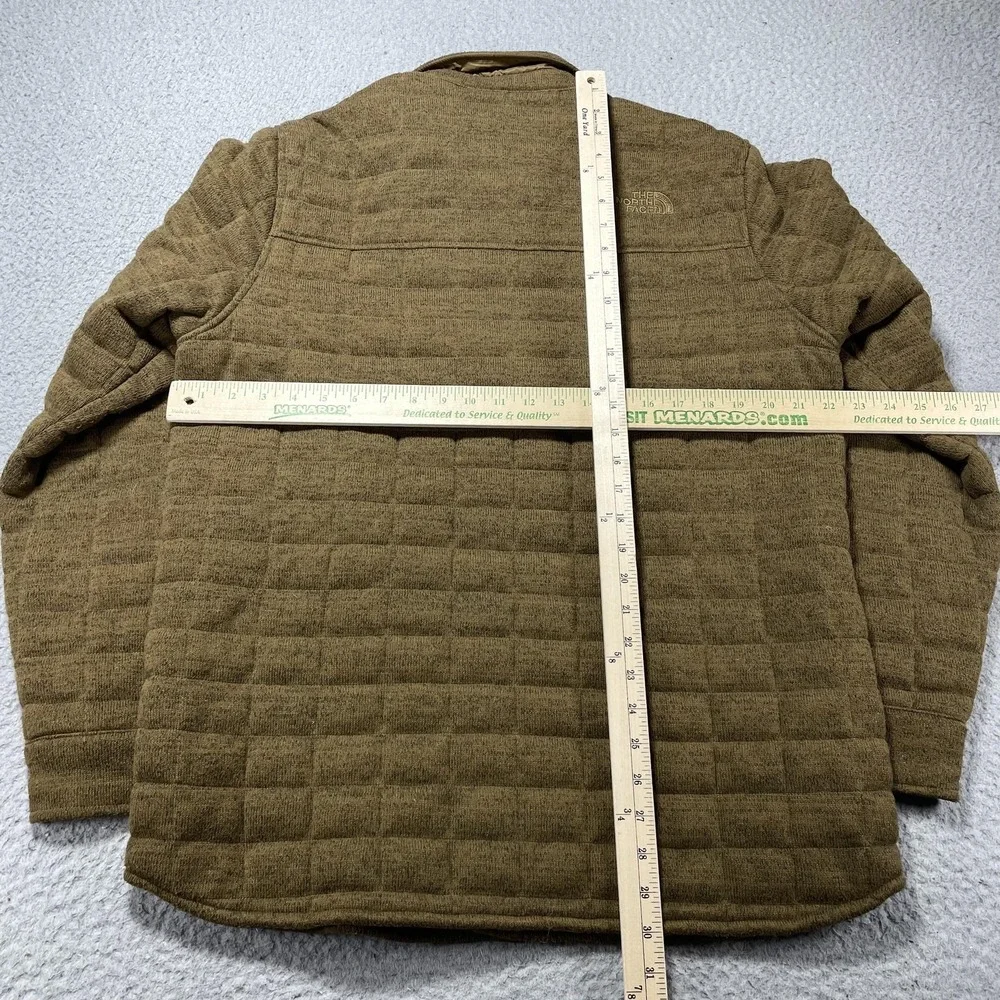 The‎ North Face ThermoBall Jacket Mens Large Brown Snap Front Quilted Insulated